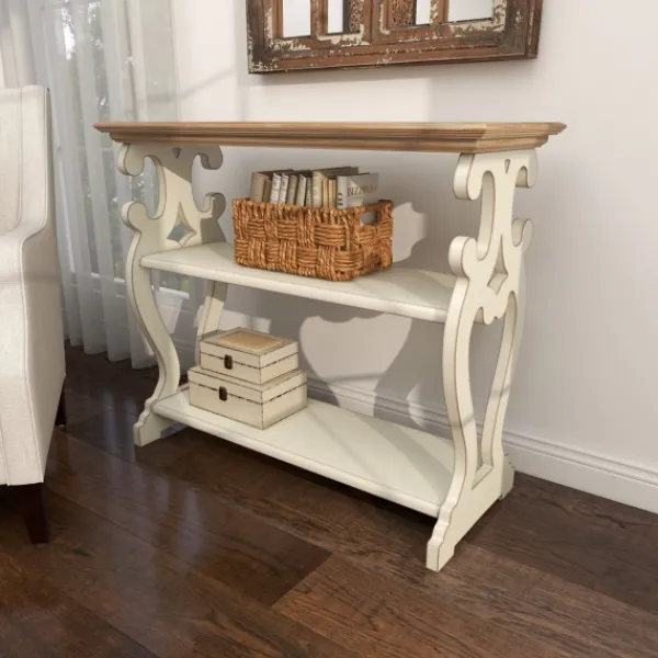 Console Tables-Kirkland's Home Wooden 2-Shelf Console Table White