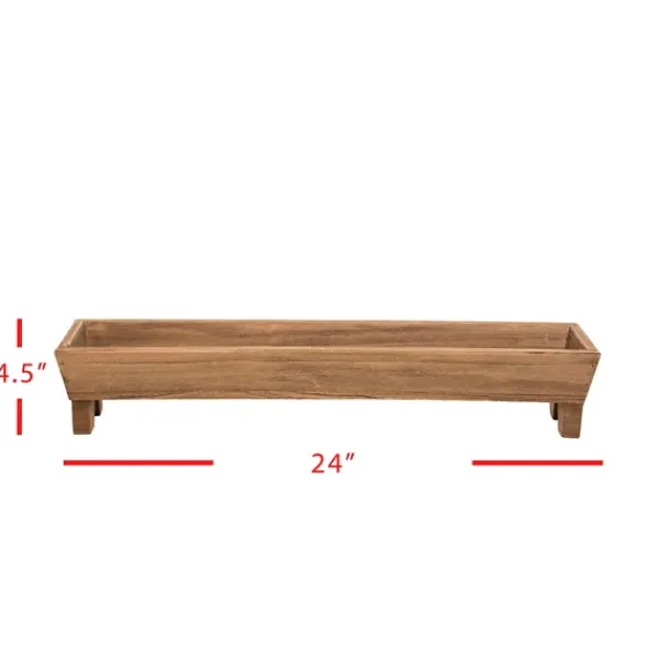 Decorative Trays-Kirkland's Home Wooden Trough Long Tray Brown