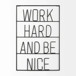 Wall Quotes & Signs-Kirkland's Home Word Hard And Be Nice Metal Wall Plaque Black
