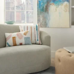 Pillows-Kirkland's Home Woven Geometric Patches Lumbar Pillow Multi