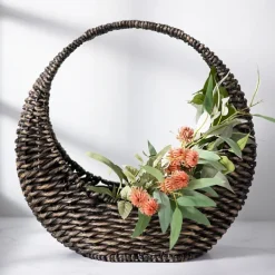 Baskets & Boxes-Kirkland's Home Woven Half Moon Basket Brown