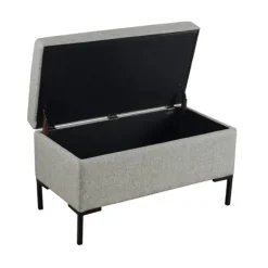 Benches & Ottomans-Kirkland's Home Woven Polyester Storage Bench Gray