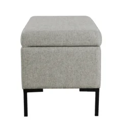 Benches & Ottomans-Kirkland's Home Woven Polyester Storage Bench Gray