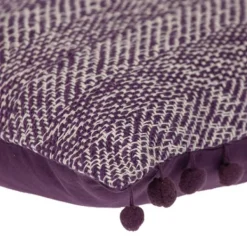 Pillows-Kirkland's Home Woven Pom Pom Pillow Purple