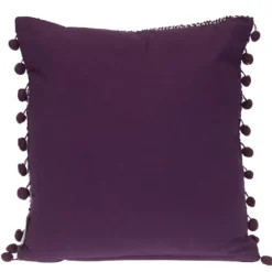 Pillows-Kirkland's Home Woven Pom Pom Pillow Purple