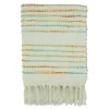 Blankets & Throws-Kirkland's Home Woven Rainbow Stripe Tassel Throw Multi/White