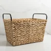 Baskets & Boxes-Kirkland's Home Woven Rat Metal Handle Basket Tan