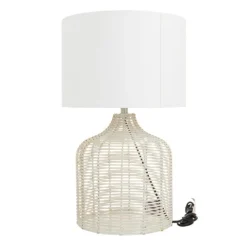 Table Lamps-Kirkland's Home Woven Rattan Table Lamp Ivory