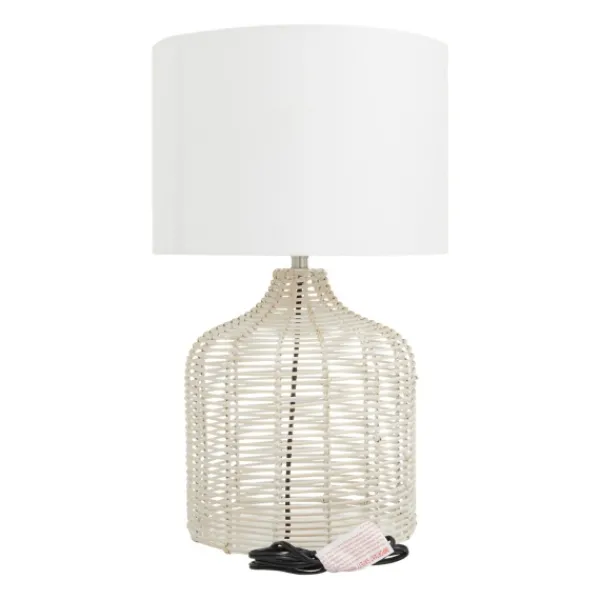 Table Lamps-Kirkland's Home Woven Rattan Table Lamp Ivory