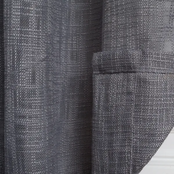 Curtains & Drapes-Kirkland's Home Woven Single Curtain Panel, 84 In. Gray