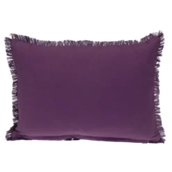 Pillows-Kirkland's Home Woven Stripes Fringe Lumbar Pillow Purple