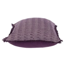 Pillows-Kirkland's Home Woven Stripes Fringe Lumbar Pillow Purple