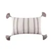 Pillows-Kirkland's Home Woven Tasseled Lumbar Pillow Gray