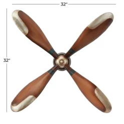 Wall Plaques-Kirkland's Home Wright Brass Airplane Propeller Wall Plaque Brown/Gold