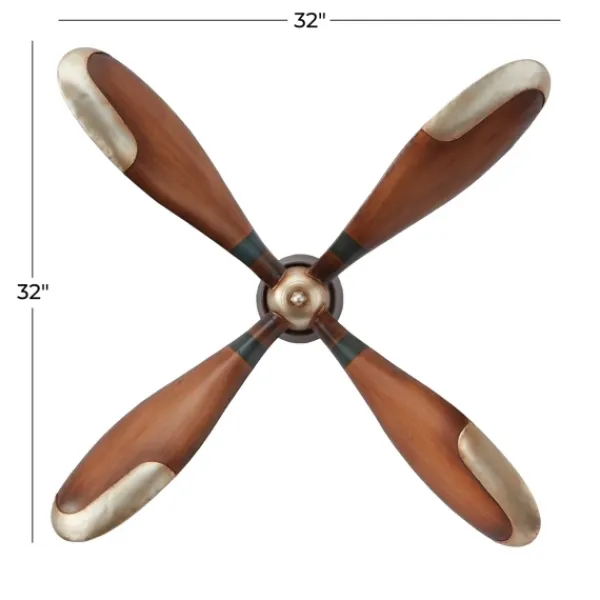 Wall Plaques-Kirkland's Home Wright Brass Airplane Propeller Wall Plaque Brown/Gold