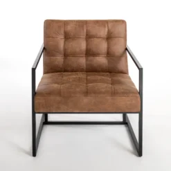 Accent Chairs-Kirkland's Home Wyatt Faux Leather Accent Chair Brown