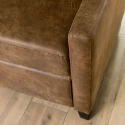 Accent Chairs-Kirkland's Home Wyatt Faux Leather Recliner Brown