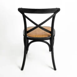 Dining Chairs-Kirkland's Home X Frame Cane Seat Dining Chair Black