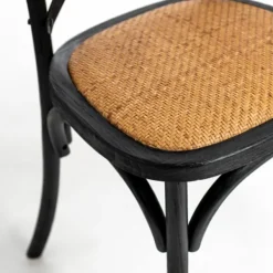 Dining Chairs-Kirkland's Home X Frame Cane Seat Dining Chair Black