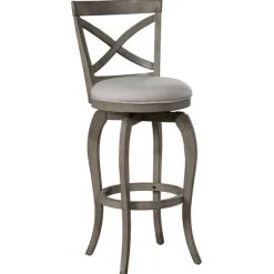 Bar Stools & Counter Height Stools-Kirkland's Home X-Back Swivel Bar Stool Gray