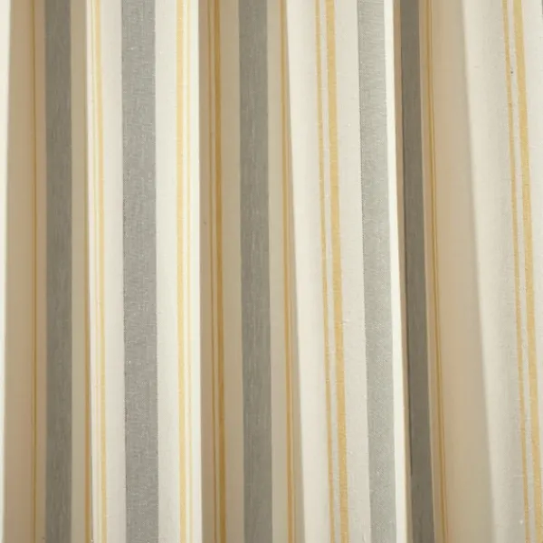 Curtains & Drapes-Kirkland's Home Yellow & Gray Farmhouse Curtain Panel Set, 95 In. Yellow/Gray