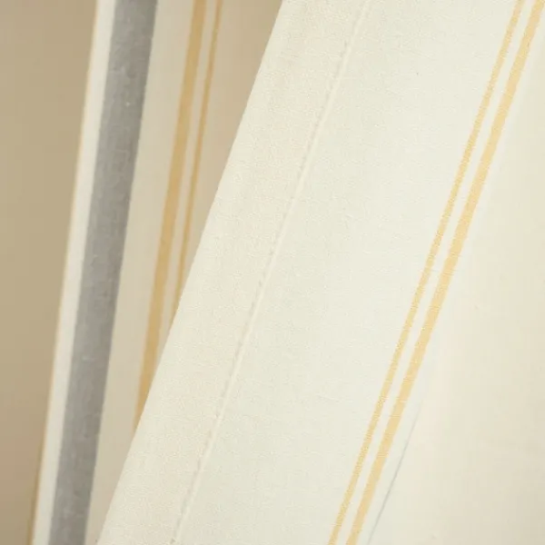 Curtains & Drapes-Kirkland's Home Yellow & Gray Farmhouse Curtain Panel Set, 95 In. Yellow/Gray