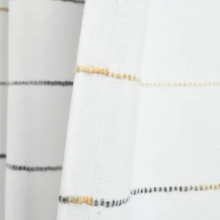 Curtains & Drapes-Kirkland's Home Yellow And Gray Stripe Curtain Panel Set, 95 In. White/Gray/Yellow