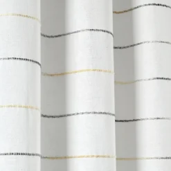 Curtains & Drapes-Kirkland's Home Yellow And Gray Stripe Curtain Panel Set, 84 In. White/Gray/Yellow