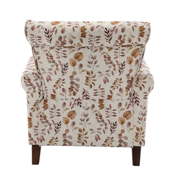 Accent Chairs-Kirkland's Home Yellow And Orange Leaf Upholstered Accent Chair Yellow/Orange