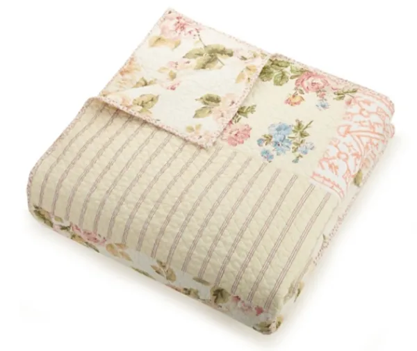 Quilts-Kirkland's Home Yellow And Pink Patchwork Blooms Full/Queen Quilt Yellow/Pink