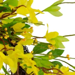 Wreaths-Kirkland's Home Yellow Forsythia Spiral Wreath Yellow/Green