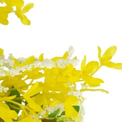 Wreaths-Kirkland's Home Yellow Jasmine Spiral Wreath Yellow/Green