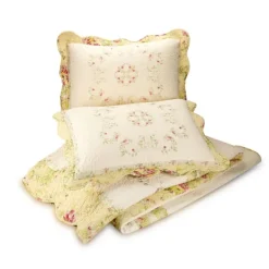Bedspreads & Coverlets-Kirkland's Home Yellow Prairie Bloom Queen Bedspread Yellow/Ivory