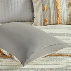 Comforters-Kirkland's Home Yellow Striped 3-Pc. Full/Queen Comforter Set Yellow/Gray