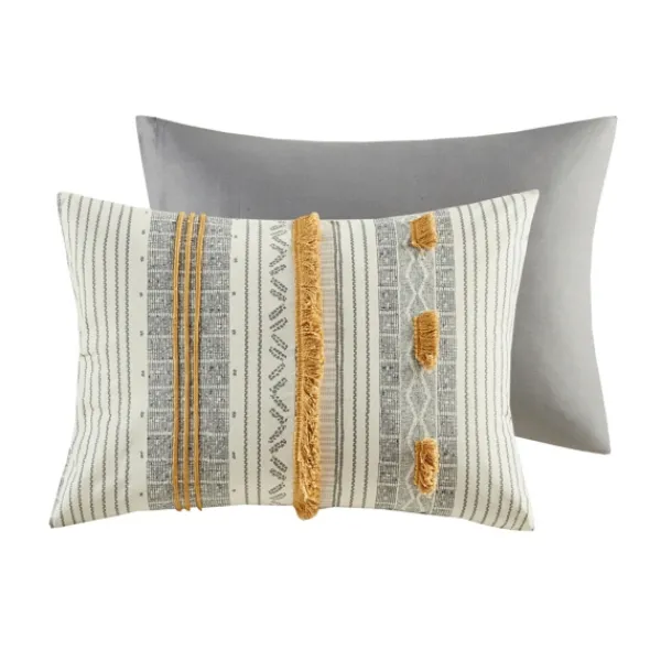 Comforters-Kirkland's Home Yellow Striped 3-Pc. Full/Queen Comforter Set Yellow/Gray