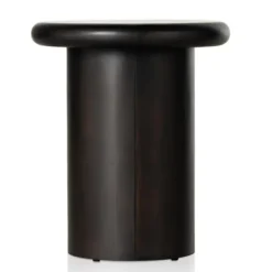 Accent & End Tables-Kirkland's Home Zach Charcoal Wood Pedestal End Table Black