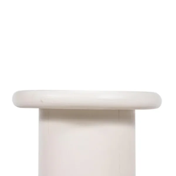 Accent & End Tables-Kirkland's Home Zach Wood Pedestal End Table Ivory