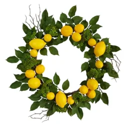 Wreaths-Kirkland's Home Zesty Lemon Fresh Wreath Green/Yellow