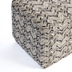Benches & Ottomans-Kirkland's Home Zig Zag Upholstered Ottoman Gray/White/Black